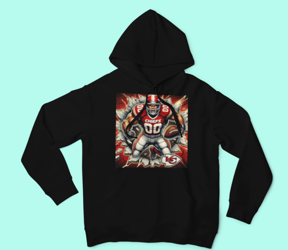 Football Hoodies SM - XL (3-5 Colors/Glitter/Metallic/Holographic/Print/Sublimation)